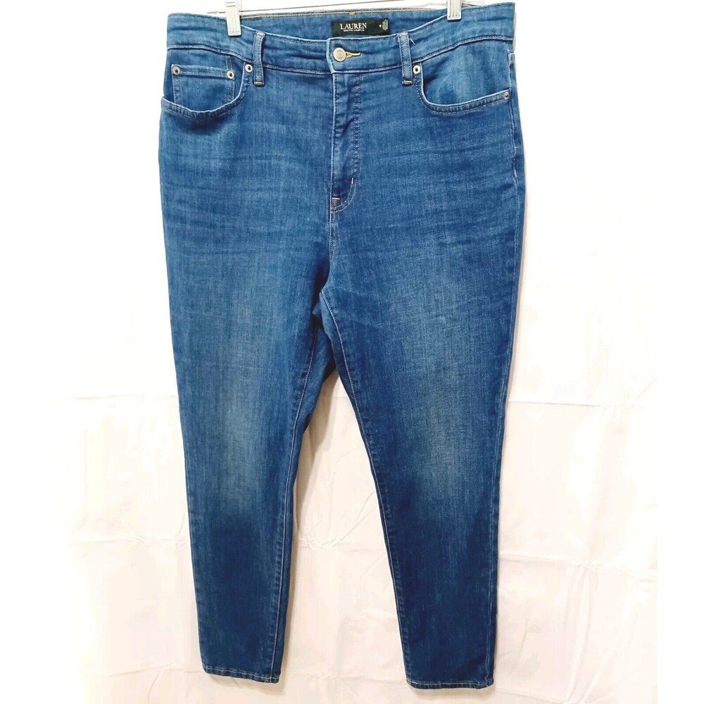 Ralph Lauren  Women's stretch Straight-Leg High-Rise Jeans  Size 14